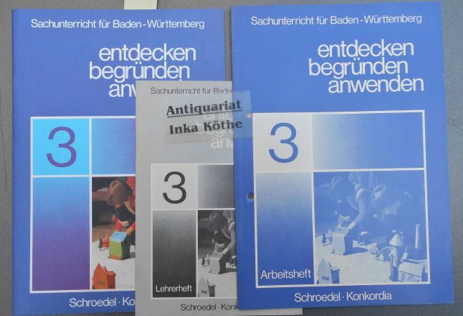 ++ 3 Teile ++  entdecken . begründen . anwenden -  3 (Klasse 3) + (innenliegend) Lehrheft +  Arbeitsheft - Sachunterricht für Baden-Württemberg - Bestell-Nr. Schroedel - Konkordia : 46803 , 46823 und 46813 - - Haug, Jörg, Helmut Veitshans Ulrich Häcker u. a.