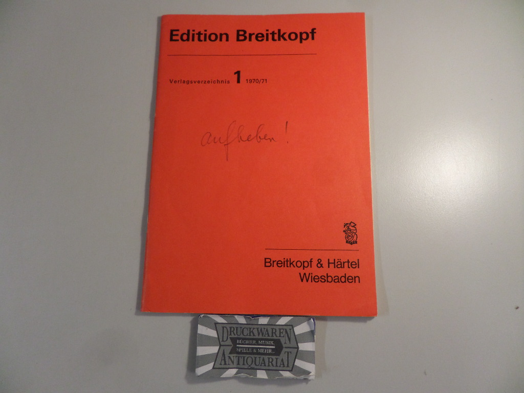 Edition Breitkopf Verlagsverzeichnis 1. 1970/71.