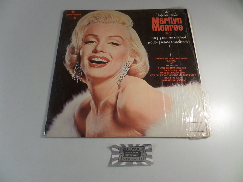 The Unforgettable Marilyn Monroe Sings Songs From Her Original Motion Picture Soundtracks [Vinyl, LP, 71016]. Mono.