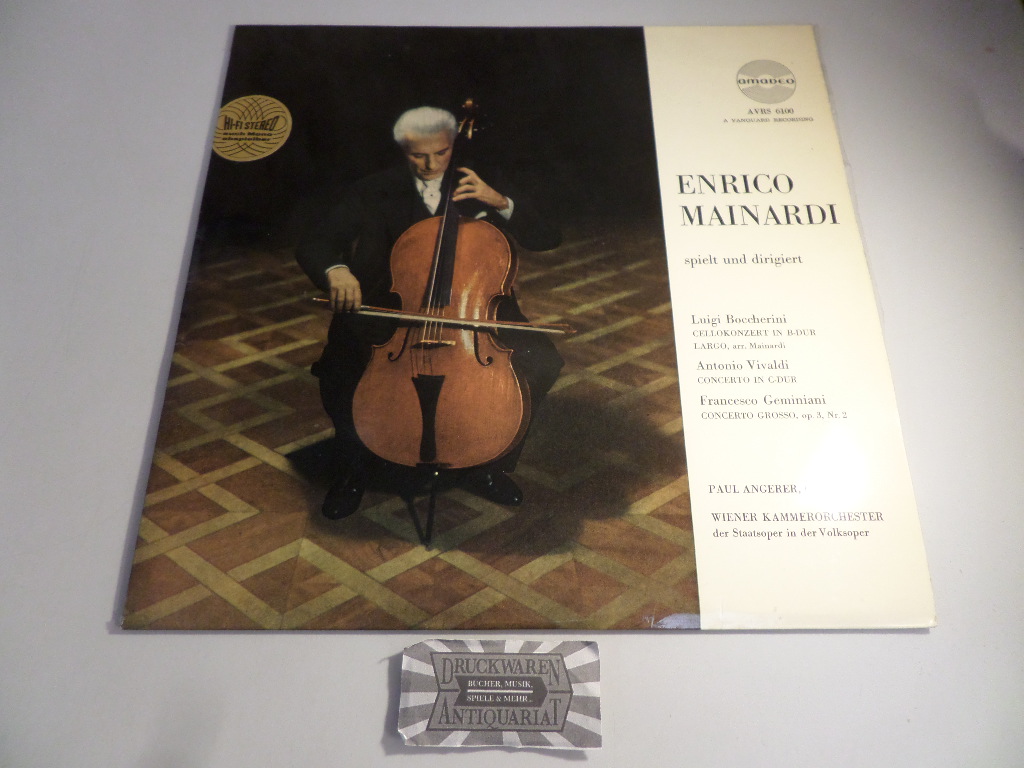 Enrico Mainardi spielt und dirigiert Boccherini, Vivaldi, Geminiani [Vinyl, LP, AVRS 6100]. Zum Festlichen Tage – 1. Folge.