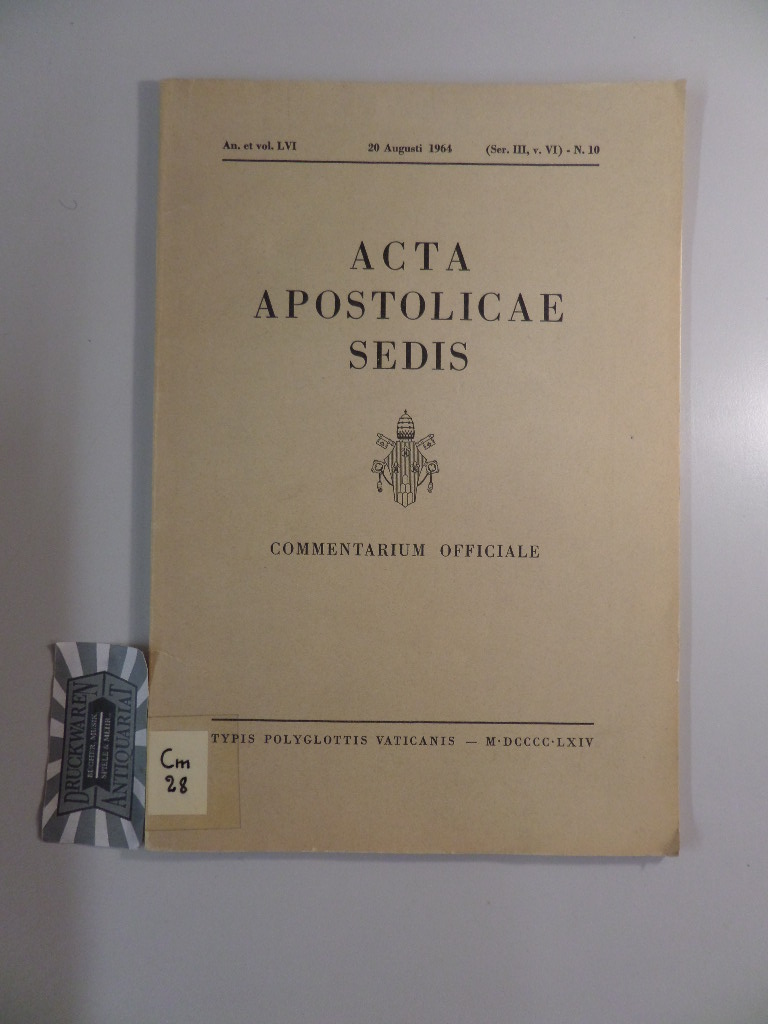 Acta Apostolicae Sedis. Commentarium officiale. Ser. III, v. VI - N. 10. Acta Pauli PP. VI.
