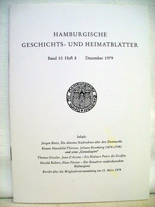 Hamburgische Geschichts- und Heimatblätter. Band 10 Heft 8.