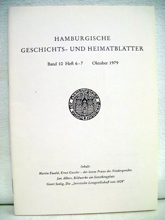 Hamburgische Geschichts- und Heimatblätter. Band 10 Heft 6-7. Oktober 1979.
