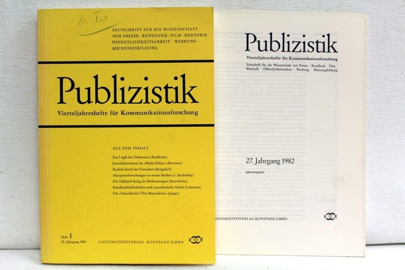 Publizistik , Heft 1- 28. Jahrgang 1983 und Jahresregister 1982