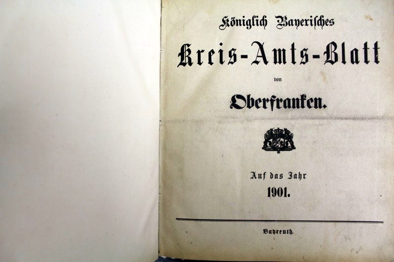 Königlich Bayerisches Kreis-Amts-Blatt von Oberfranken. Auf das Jahr 1901.