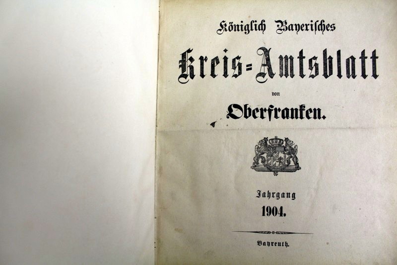 Königlich Bayerisches Kreis-Amts-Blatt von Oberfranken. Jahrgang 1904.