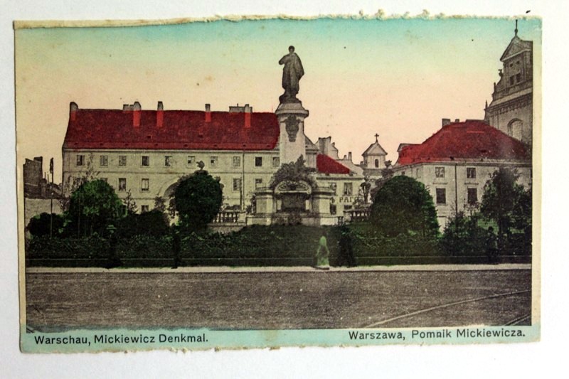Warschau, Mickiewicz Denkmal  -  Warzawa, Pomnik Mickiewicza