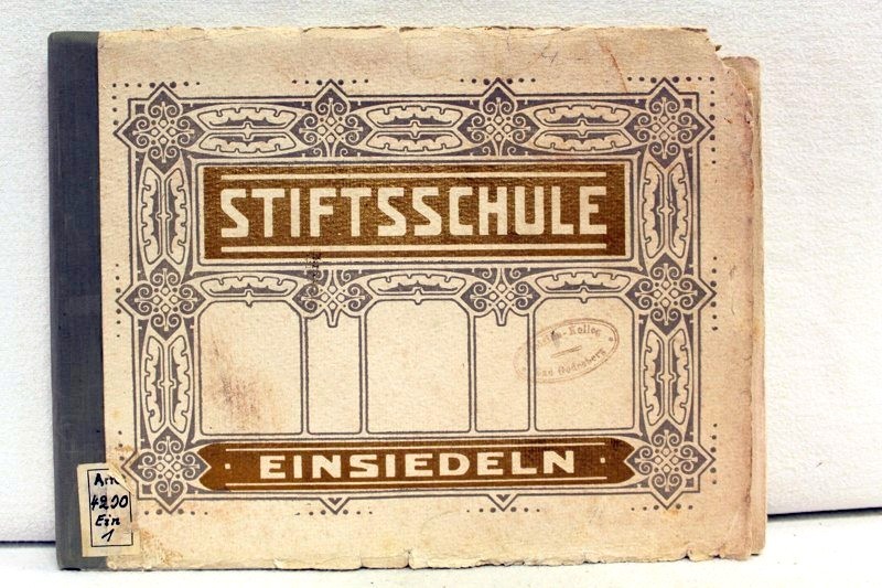 Emrik & Binger:  Stiftsschule Einsiedeln, 12 montierte Abbildungen um 1900 