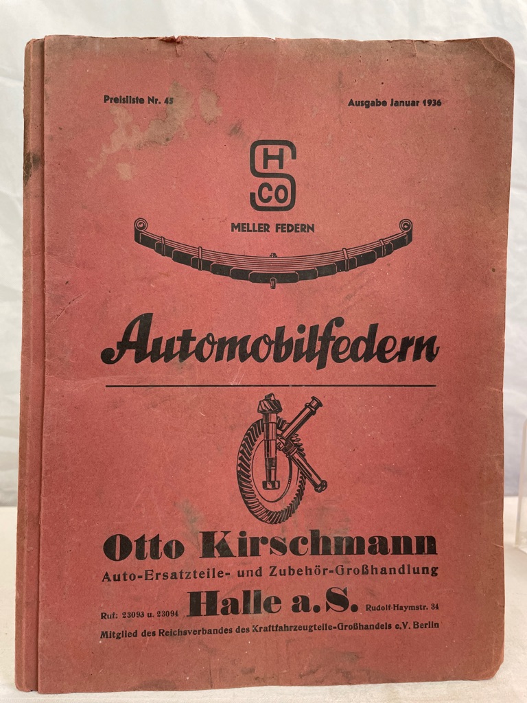 Automobilfedern, Preisliste Nr.:45, Januar 1936.
