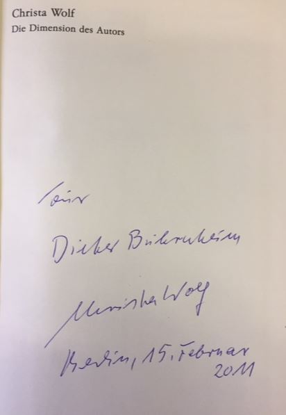 Die Dimension des Autors. Essays und Aufsätze, Reden und Gespräche 1959-1985. 1. Auflage - Wolf, Christa.