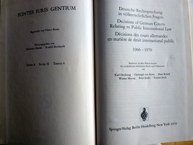 1966-1970: Tomus 6 (Fontes Iuris Gentium / Fontes Iur.Gent. Ser.A)