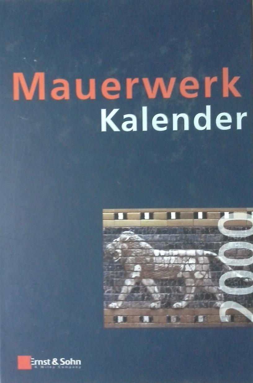 Mauerwerk-Kalender 2000  Auflage: Har/Com - Irmschler, Hans J und Peter Schubert