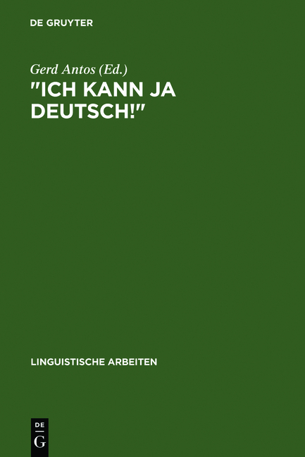 `Ich kann ja deutsch!` Studien zum `fortgeschrittenen` Zweitspracherwerb von Kindern ausländischer Arbeiter. (=Linguistische Arbeiten, Band 209).