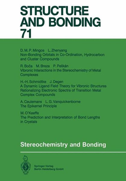 Stereochemistry and Bonding. (= Structure and bonding ; 71).