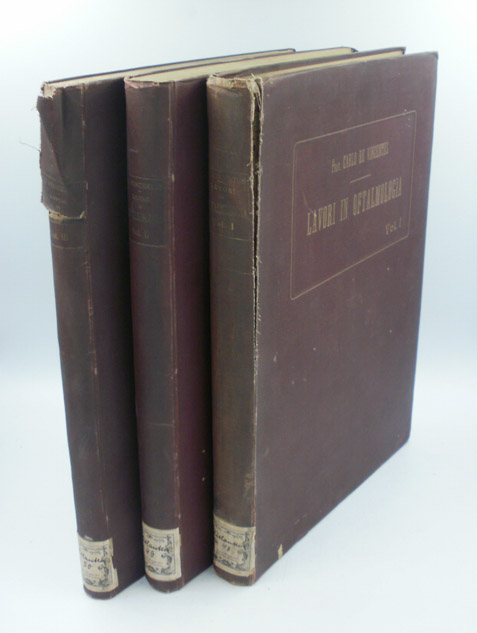 Vincentiis, Carlo de:  Lavori in oftalmologia - 3 volumes. 