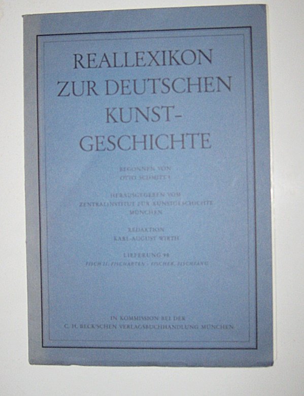 Zentralinstitut fr Kunstgeschichte Mnchen (Hrsg.):  Reallexikon zur Deutschen Kunstgeschichte. Lieferung 98. Fisch II: Fischarten - Fischer, Fischfang. 