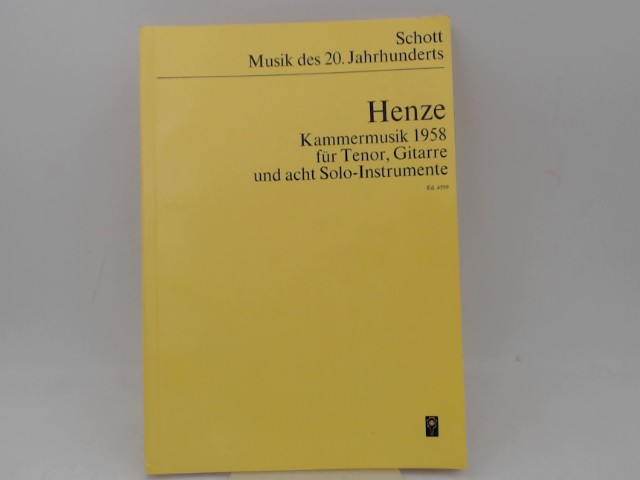 Henze, Hans Werner:  Kammermusik 1958 ber die Hymne 