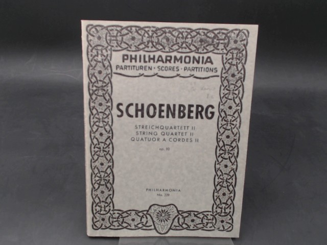 Schoenberg, Arnold:  Streichquartett II/String Quartet II/Quatuor A Cordes II op. 10. Fr zwei Violinen, Viola, Violoncello und eine Sopran-Stimme (im 3. und 4. Satz: 