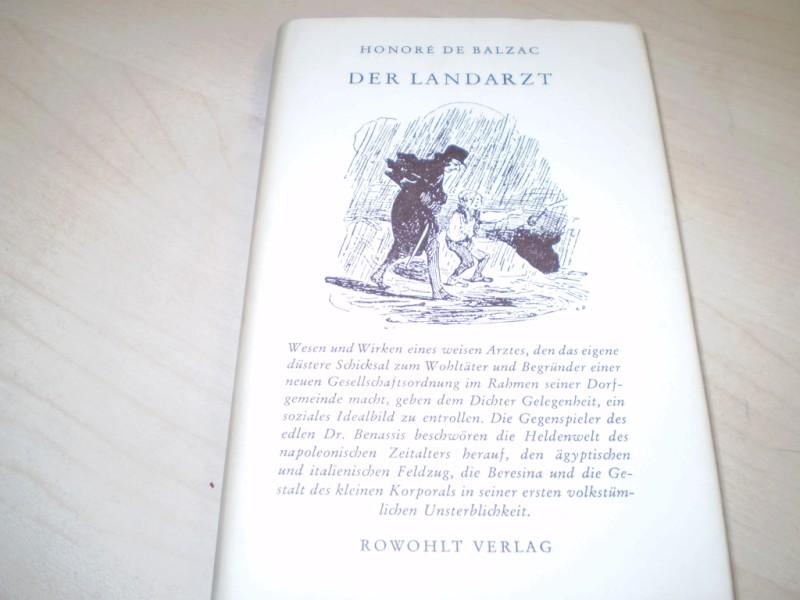 Balzac, Honore de: Der Landarzt. Deutsch von Emmi Hirschberg. 6.-9. Tsd der Neuausgabe.