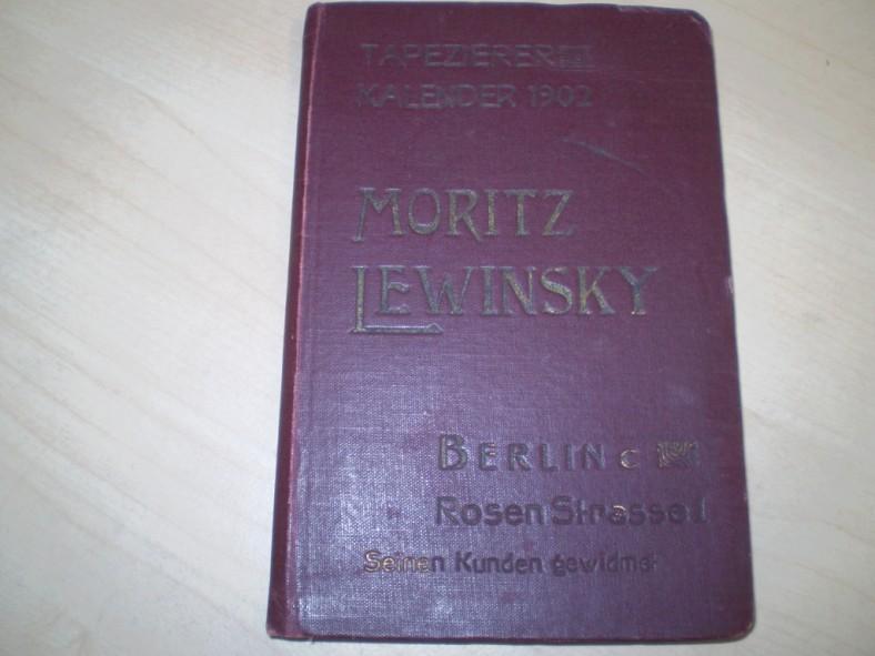  Tapezierer-Kalender fr 1902 von Moritz Lewinsky, Berlin. 1. Auflage.