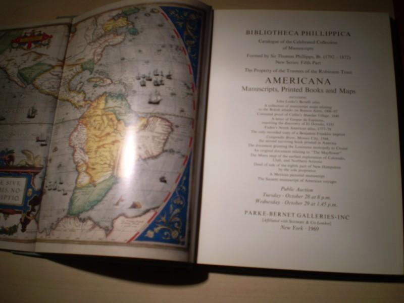 Parke-Bernet Galleries: Bibliotheca Phillippica. New series: Fifths part. Americana. Manuscripts, printed books and maps (catalogue).
