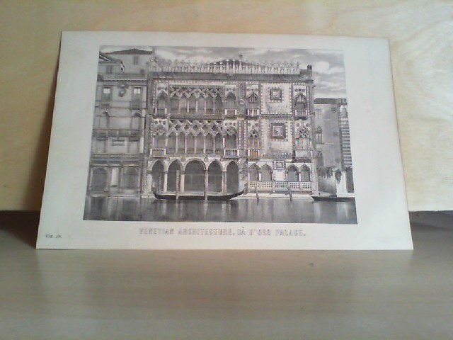  Grafik - VENETIAN ARCHITECTURE.   (Ca D'Oro Palace). 1 Grafik-Holzschnitt, aus 