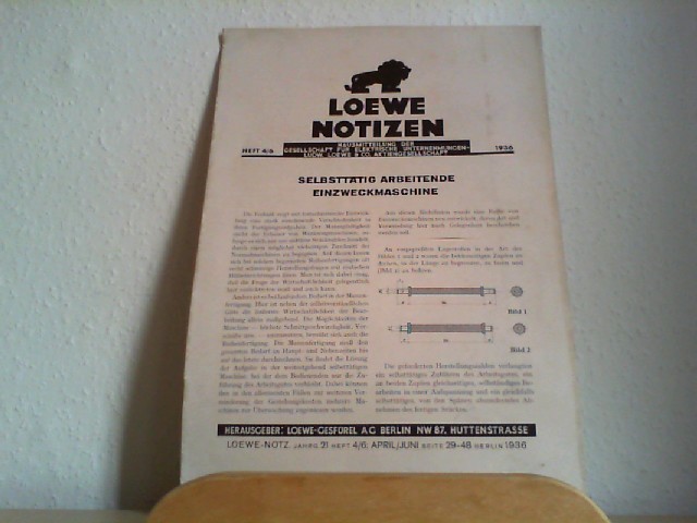 Loewe-Gesfrel AG.: Loewe Notizen. Heft 4/6; 1936.