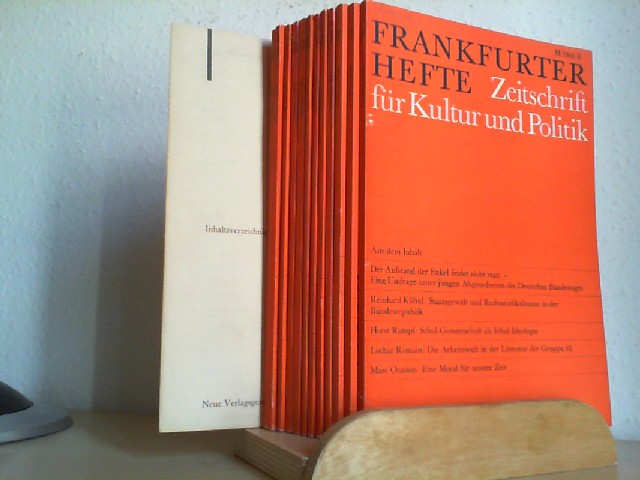Kogon, Eugen / Dirks, Walter (Hg.): Frankfurter Hefte. Zeitschrift fr Kultur und Politik. 22. Jahrgang 1967. Heft 1-12, komplett, Inhaltsverzeichnis