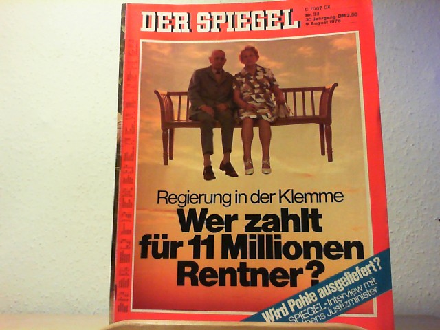  Der Spiegel. 9. August 1976, 30. Jahrgang. Nr. 33. Das deutsche Nachrichtenmagazin.