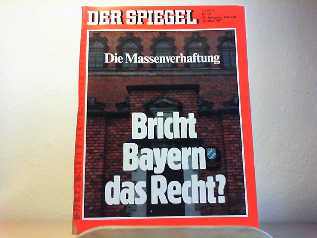  Der Spiegel. 16. Mrz 1981, 35. Jahrgang. Nr. 12. Das deutsche Nachrichtenmagazin.