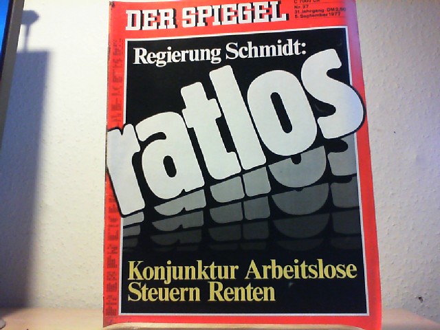  Der Spiegel. 5. September 1977, 31. Jahrgang. Nr. 37. Das deutsche Nachrichtenmagazin. 9.