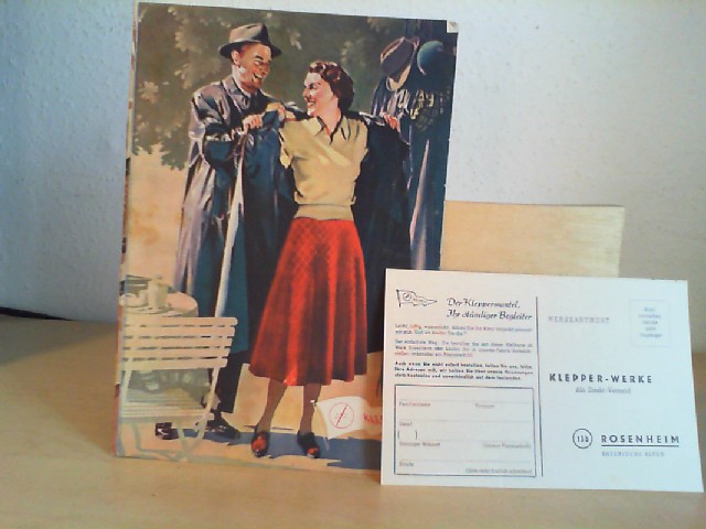Klepper-Werke Rosenheim: Werbeprospekt. Warum Klepper-Mantel. Beigelegt  Werbeantwort-Karte. ca. 1950.