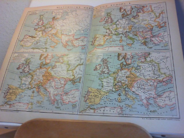 Chromolithographie: Historische Karten von Europa. I. Alte historische Landkarte . Orig.- Lithoragraphie.
