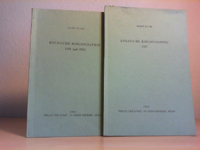 BLUM, HANS: Klnische Bibliographie 1958 und 1959. Klnische Bibliographie 1957.