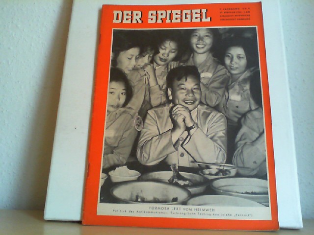  Der Spiegel. 23.02. 1955. 9. Jahrgang. Nr. 9. Das deutsche Nachrichtenmagazin. Titelgeschichte : Formosa lebt vom Heimweh - Politruk des Antikommunismus: Tschiang-Sohn Tsching-kuo.