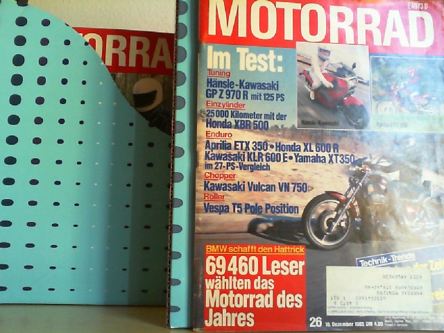 MOTORRAD - Troeltsch Ernst Hrsg.: Motorrad. 1985. Hefte 1 - 26. Hefte 2, 3, 4 fehlen. Technik, Wirtschaft, Sport. Die deutsche Motorrad-Zeitschrift.