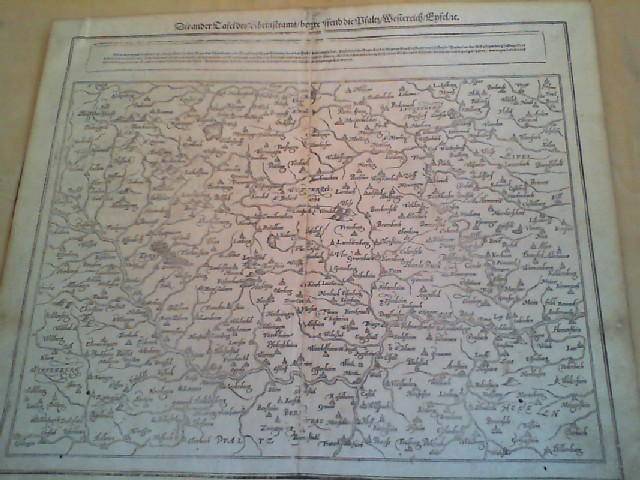  Die ander Tafel des Rheinstroms/begreiffend die Pfaltz/Westerich/Eyfel/ec. Holzschnitt-Karte aus Sebastian Mnster.