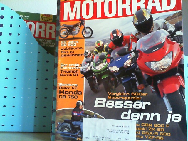 MOTORRAD - Troeltsch Ernst Hrsg.: Motorrad. 1998. Hefte 1 - 26. Heft 3, 9, 14, 16,  fehlt. Technik, Wirtschaft, Sport. Die deutsche Motorrad-Zeitschrift.