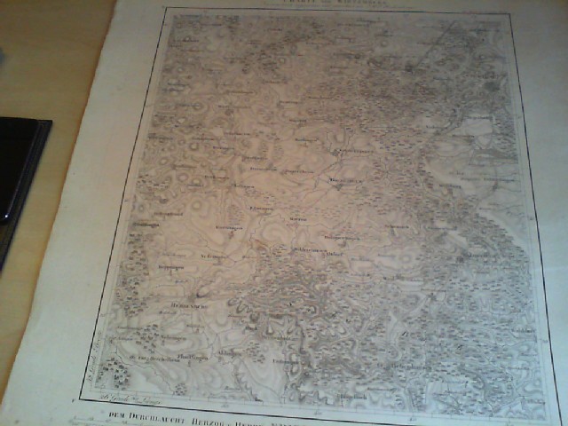 J. G. F. Bohnenberger, Abel: Charte von Wirtemberg. Trigonometrisch aufgenommen und gezeichnet von J.G.F. Bohnenberger, Nr. 13, der Karte von Schwaben. Kupferstichkarte.