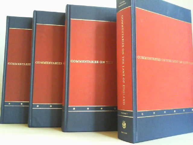 Commentaries on the Laws of England, A Facsimile of the First Edition of 1765-1769 (4 Volumes), KOMPLETT.  First University of Chicago Press Edition. ERSTAUSGABE. - Blackstone, William; Katz, Stanley N. (Introduction); Simpson, A.W. Brian (Introduction); Langbein, John H. (Introduction); Green, Thomas A. (Introduction)