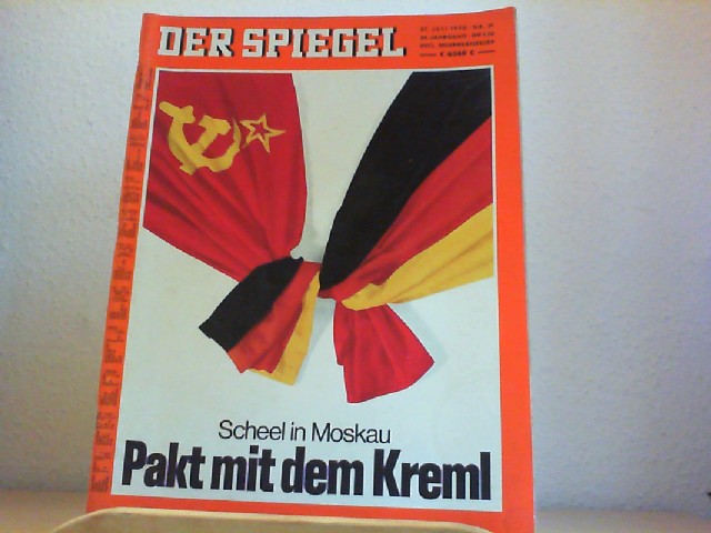 Der Spiegel. 27.07.1970, 24. Jahrgang. Nr. 31. Das deutsche Nachrichtenmagazin. Titelgeschichte: Scheel in Moskau - Pakt mit dem Kreml.