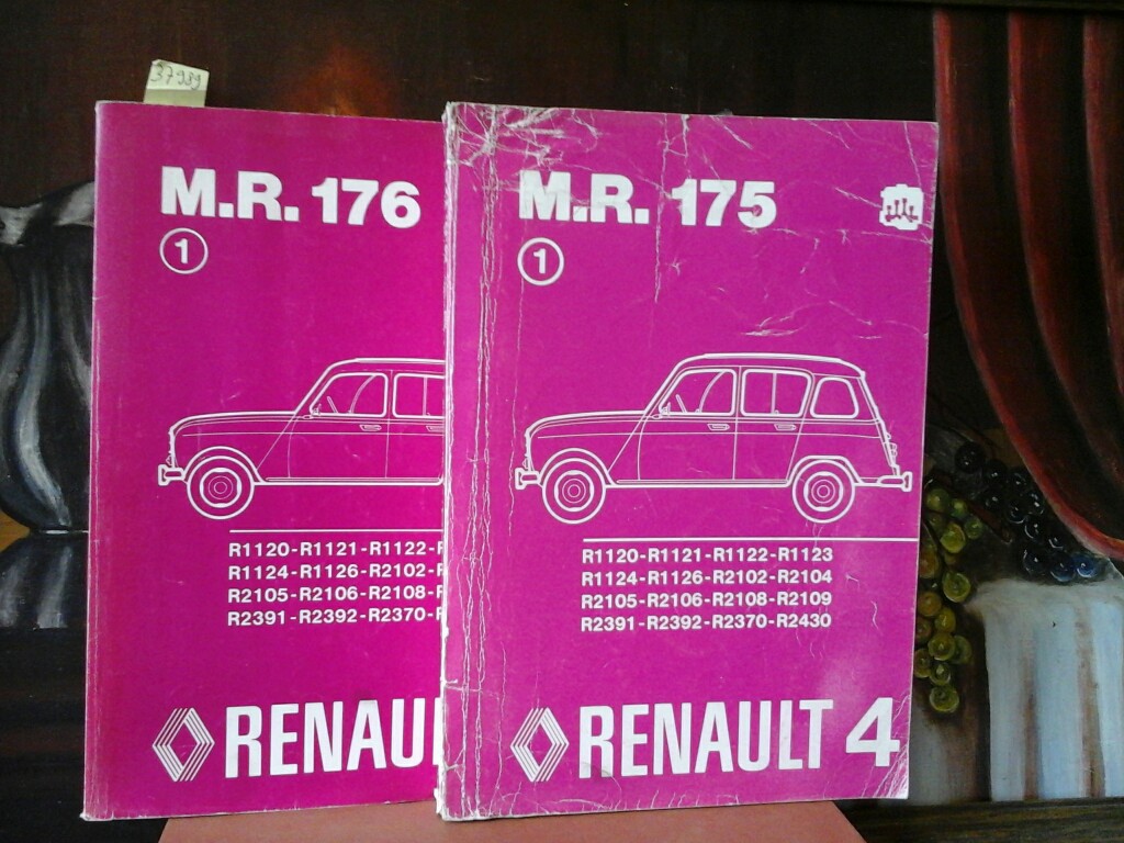 Reparaturhandbuch. (2 Teile) Renault 4: M.R. 176 Karosserie - R1120, R1121, R1122, R1123, R1124, R1126, R2102, R2104, R2105, R2106, R2108, R2109, R2391, R2392, R2370, R2430.  // M.R. 175 Mechanik. Erste /1./ Auflage.