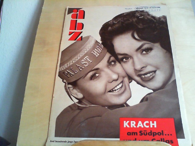  abz. Aktuelle Bilderzeitung. 18.01.1958, Nr. 3. 11. Jahrgang. Titelbild: Zwei bezaubernde junge Damen von denen eine in Livree geschlpft ist, begegnen uns in dem reizenden Film 