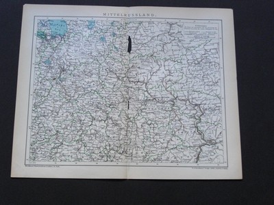  Mittelrussland - Karte. Aus BrockhausKonversations-Lexikon. Vierzehnte/14./ Auflage.