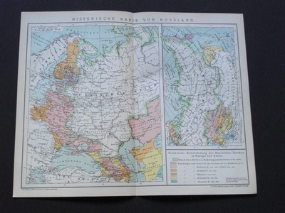  Historische Karte von Russland. Aus BrockhausKonversations-Lexikon. Vierzehnte/14./ Auflage.