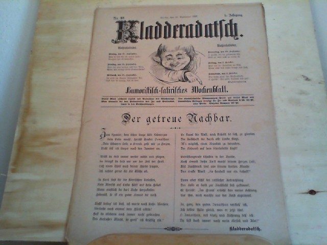  Kladderadatsch. 26.09.1897. Nr. 39. 50. Jahrgang. Humoristisch-satirisches Wochenblatt.