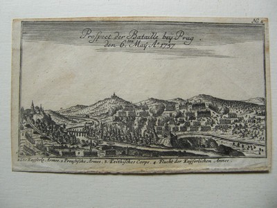  Prospect der Bataille bey Prag den 6 ten May 1757. Kupferstich.