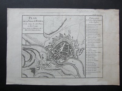  Plan de la ville d'Egra et du Sige de cette Place en Avril 1742. Pour servir  l'Histoire du Marchal Comt de Saxe.
