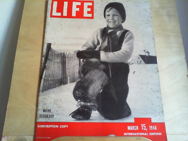  LIFE. International Edition. March 15, 1948. Titlepicture: Maine Schoolboy. Subscription copy.