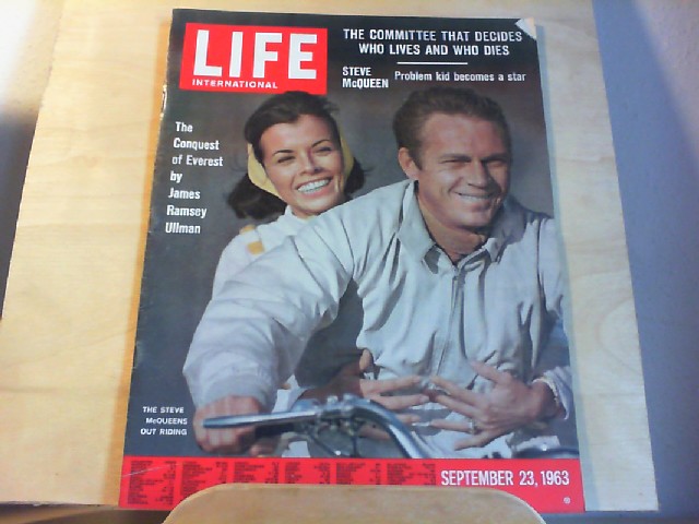 LIFE. International Edition. September 23, 1963, Vol.35, No.6. The Committee that Decides who Lives and who Dies // Steve McQueen: Problem kid becomes a star // The Conquest of everest by James Ramsey Ullman.